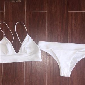 H&M white textured bikini